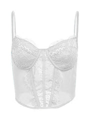 Lace Mesh Embroidery Corset Top