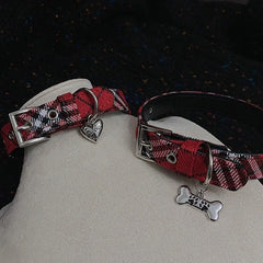 Y2K Red Plaid Bone Choker