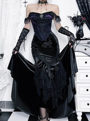 Gothic Floral Fishtail Skirt