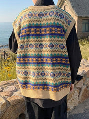Men'S Vintage Jacquard Sweater Vest