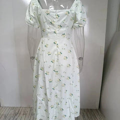 Floral Slim-Fit High Split Dress