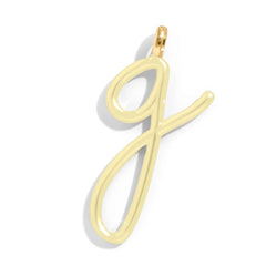 Custom Butter Yellow Enamel Script Letter Charm - G