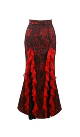 Gothic Jacquard Chiffon Tail Skirt