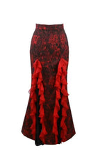 Gothic Jacquard Chiffon Tail Skirt