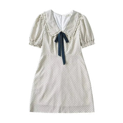 French Style Puff Sleeve Mini Dress