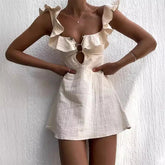Sleeveless Summer Ruffle Mini Dress