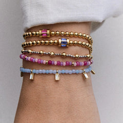 Crystal Beaded Bracelet - Aqua