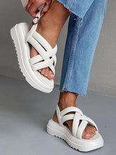 Cross Strap Buckle Platform Sandals