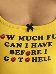 Letter Printed Crop Cami Top