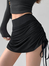 Drawstring Fitted Mini Skirt Skort