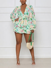 Floral Printed Ruffle Romper