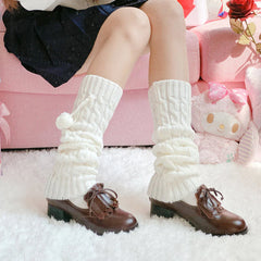 Lolita Fluffy Pompon Leg Warmer