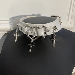 Punk Heart Cross Choker
