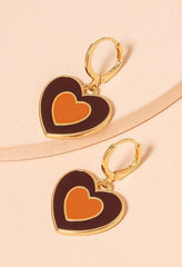 Heart-Shaped Pendant Earrings