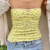 Pydshop Dena Mini Floral Print Strapless Top