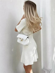 White Knit Mini Dress