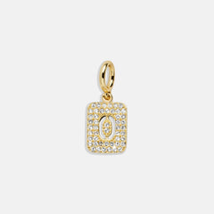 Block Pavé Number Cluster Charm - 0