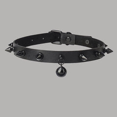 Black Rivet Bell Choker