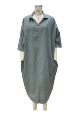 Casual Slit Irregular V Neck Long Sleeve Dresses