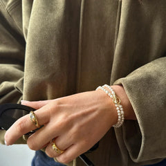 Charlotte Pearl Layered Bracelet - Pearl