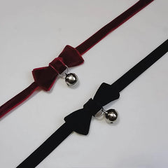 Lolita Bow Bell Velvet Choker