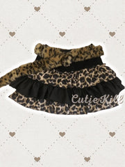 Leopard Patchwork Mini Skirt