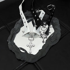 Gothic Rivet Cross Choker