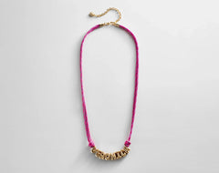 Bubble Letter Custom Paracord Necklace - Hot Pink
