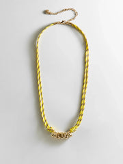Bubble Letter Custom Paracord Necklace - Bright Yellow