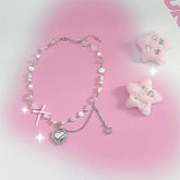 Dollette Heart Pearl Necklace