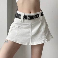 High Waisted Denim Mini Skirt