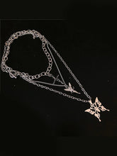 3Pcs Floral Fairy Butterfly Charm Necklace Set