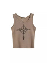 Skeleton Bones Printed Crop Tank Top