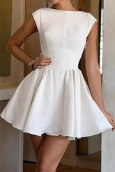 Sexy Lace Up Backless O Neck Princess Dresses