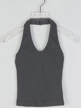 Dark Gray Rib Crop Tank Top