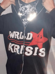 Men'S Logo Star Graphic Zip Up Hoodie
