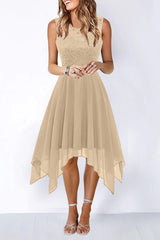 Elegant Formal Solid Asymmetrical O Neck Evening Dress Dresses(8 Colors)