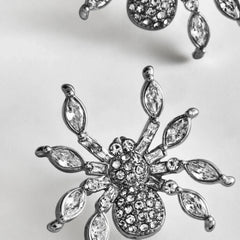 Crystal Creepers Spider Earrings - Spider