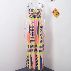 Elegant Floral Print Puff Sleeve Maxi Dress