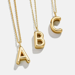 Classic Gold Initial Necklace - Gold Plated Brass