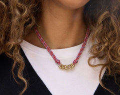 Bubble Letter Custom Paracord Necklace - Red