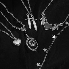 Punk In Darkness Necklace Set 5 Pcs