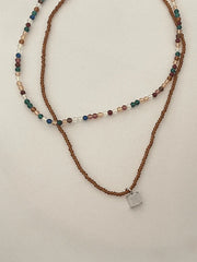 2Pcs Y2K Beaded Necklace