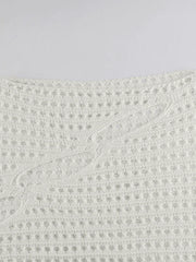 Hollow Out Long Sleeve Knit Crop Top