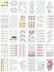 30Sheets Mixed Cartoon Pattern Tattoo Sticker