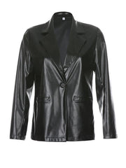 Pu Casual Blazer Jacket