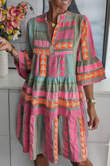 Casual Not Positioning Printed V Neck Printed Dress Dresses