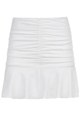 Ruched Ruffle Mini Skirt
