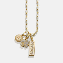 Cluster Charm Necklace - Paperclip Chain