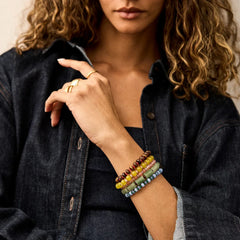 Darcy Semi-Precious Beaded Bracelet Set - Muted Multi